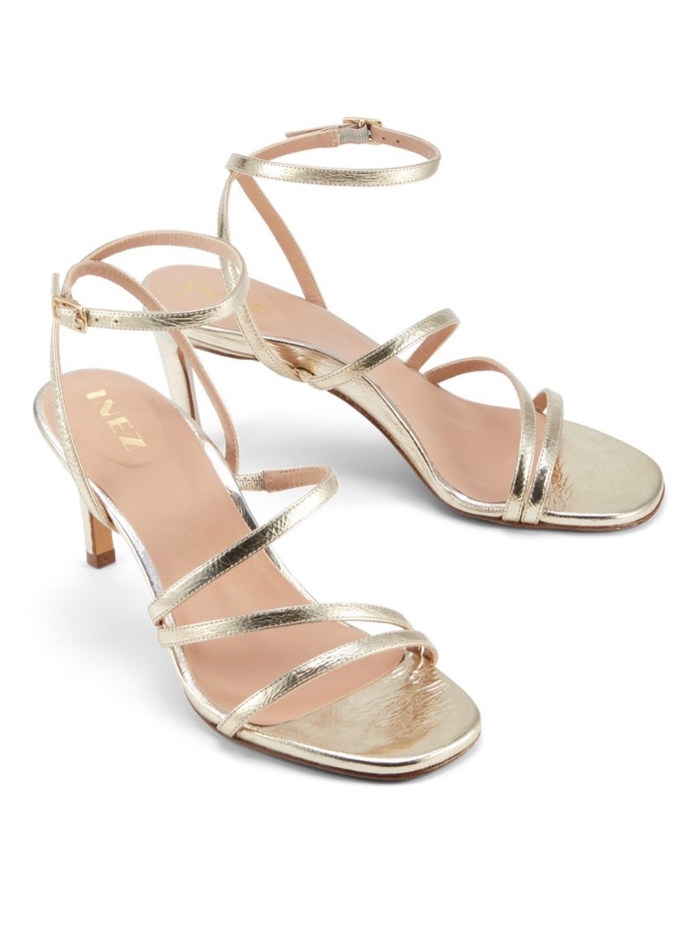 Inez Sofia Heel in Gold Metallic size 8.5 M